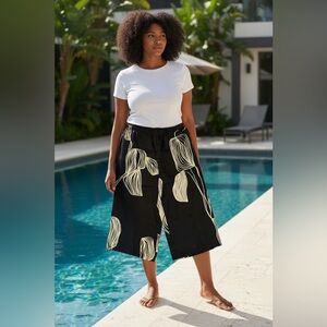 Lafayette 148 New York Black and Cream Wide Leg Pants